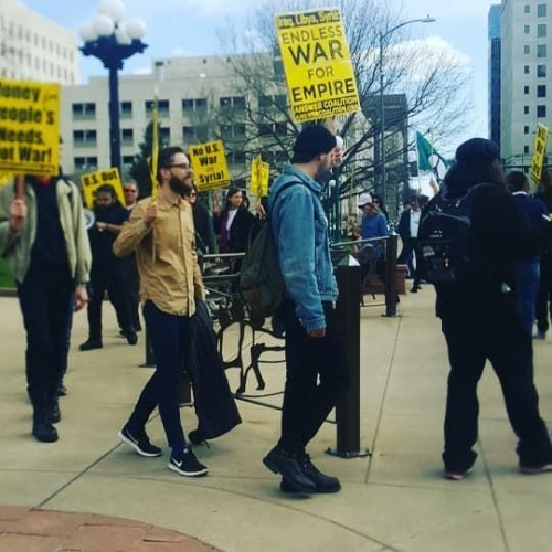 2018 anti-war rally in Denver
