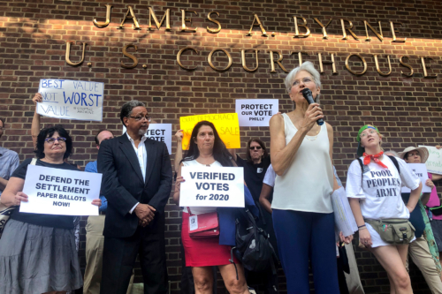 Jill Stein & Cheri Honkala at Protect Our Vote rally, September 2019, Philadelphia